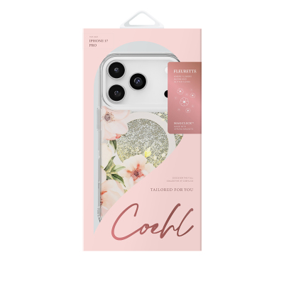 Apple iPhone 17 Pro Case with M-safe Charging Feature Floral Patterned Glittery Back Surface Coehl Fleurette Cover - 6