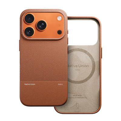 Apple iPhone 17 Pro Case with M-safe Charging Feature, Leather Textured Native Union RE Classic Series Cover - 12