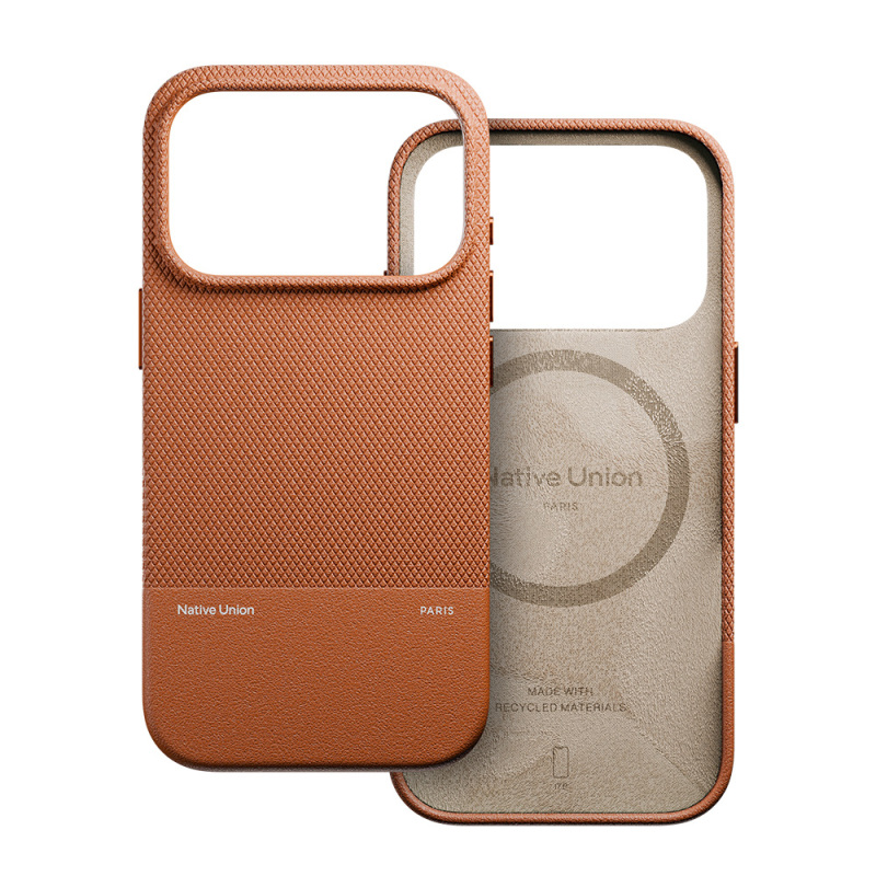 Apple iPhone 17 Pro Case with M-safe Charging Feature, Leather Textured Native Union RE Classic Series Cover - 16