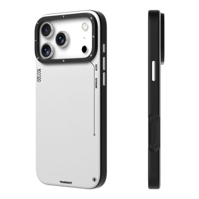 Apple iPhone 17 Pro Case with M-safe Charging Function, Simple Matte Leather Pattern, Youngkit Tech Fashion Series Cover - 8
