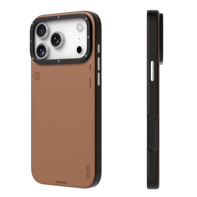 Apple iPhone 17 Pro Case with M-safe Charging Function, Simple Matte Leather Pattern, Youngkit Tech Fashion Series Cover - 9