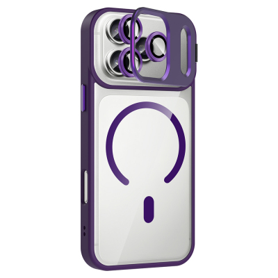 Apple iPhone 17 Pro Case with Stand and Camera Lens Gift Zore Etro Cover with M-Safe Charging Function - 9