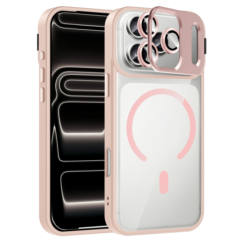 Apple iPhone 17 Pro Case with Stand and Camera Lens Gift Zore Etro Cover with M-Safe Charging Function - 6