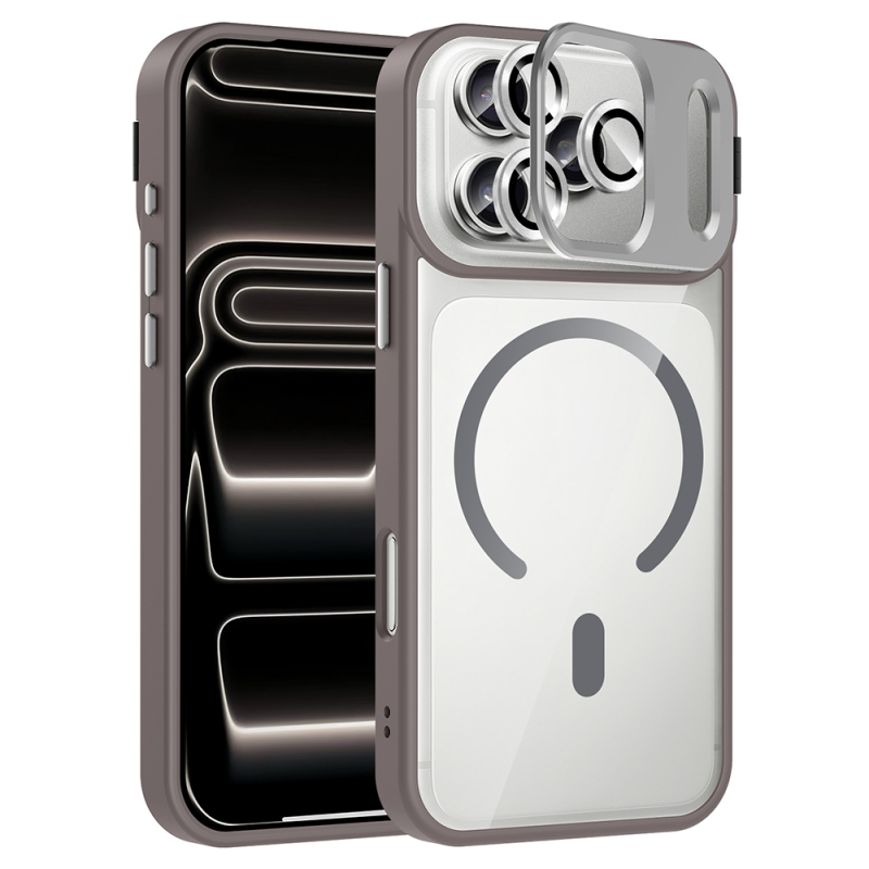 Apple iPhone 17 Pro Case with Stand and Camera Lens Gift Zore Etro Cover with M-Safe Charging Function - 7