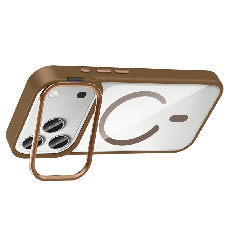 Apple iPhone 17 Pro Case with Stand and Camera Lens Gift Zore Etro Cover with M-Safe Charging Function - 18