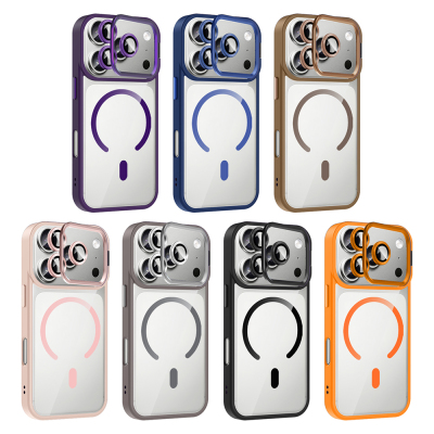 Apple iPhone 17 Pro Case with Stand and Camera Lens Gift Zore Etro Cover with M-Safe Charging Function - 23