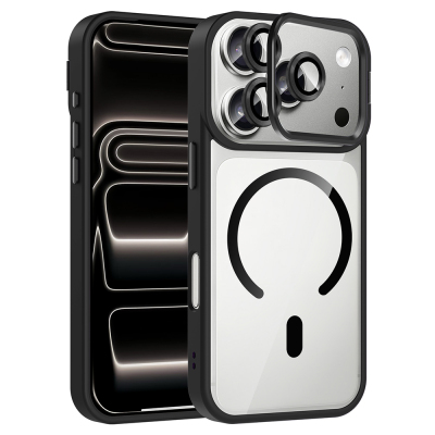 Apple iPhone 17 Pro Case with Stand and Camera Lens Gift Zore Etro Cover with M-Safe Charging Function - 2