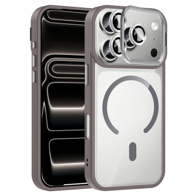 Apple iPhone 17 Pro Case with Stand and Camera Lens Gift Zore Etro Cover with M-Safe Charging Function - 4