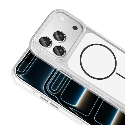 Apple iPhone 17 Pro Case Zore Iconic Hard Silicone Cover with Metal Button Design and M-Safe Charging Feature - 14