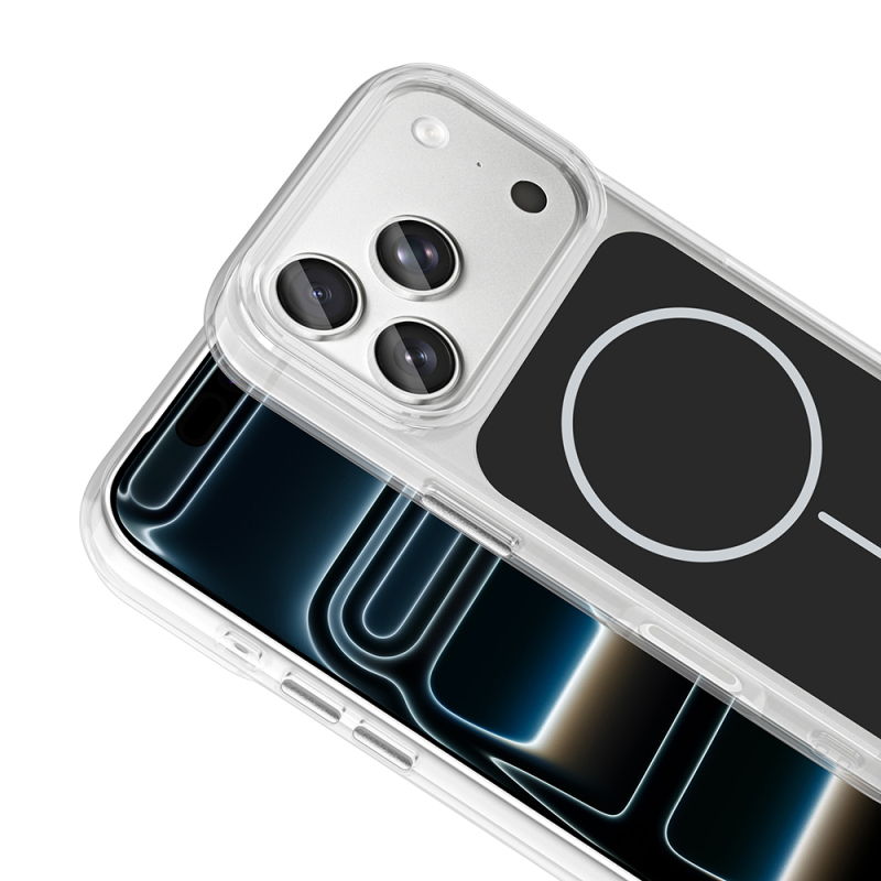 Apple iPhone 17 Pro Case Zore Iconic Hard Silicone Cover with Metal Button Design and M-Safe Charging Feature - 16