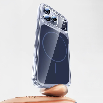 Apple iPhone 17 Pro Case Zore M-safe Charging Transparent Camera Control Button Lugano Cover - 1