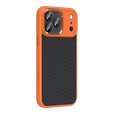 Apple iPhone 17 Pro Case Zore Truva Silicone Cover with Carbon Fiber Look and M-Safe Charging Function - 7