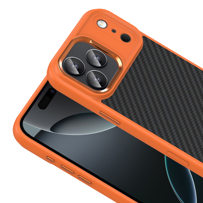 Apple iPhone 17 Pro Case Zore Truva Silicone Cover with Carbon Fiber Look and M-Safe Charging Function - 10