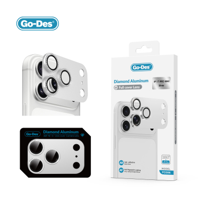Apple iPhone 17 Pro Go Des FC006 Diamond Titanyum Serisi Anti Reflective Kamera Lens Koruyucu - 4