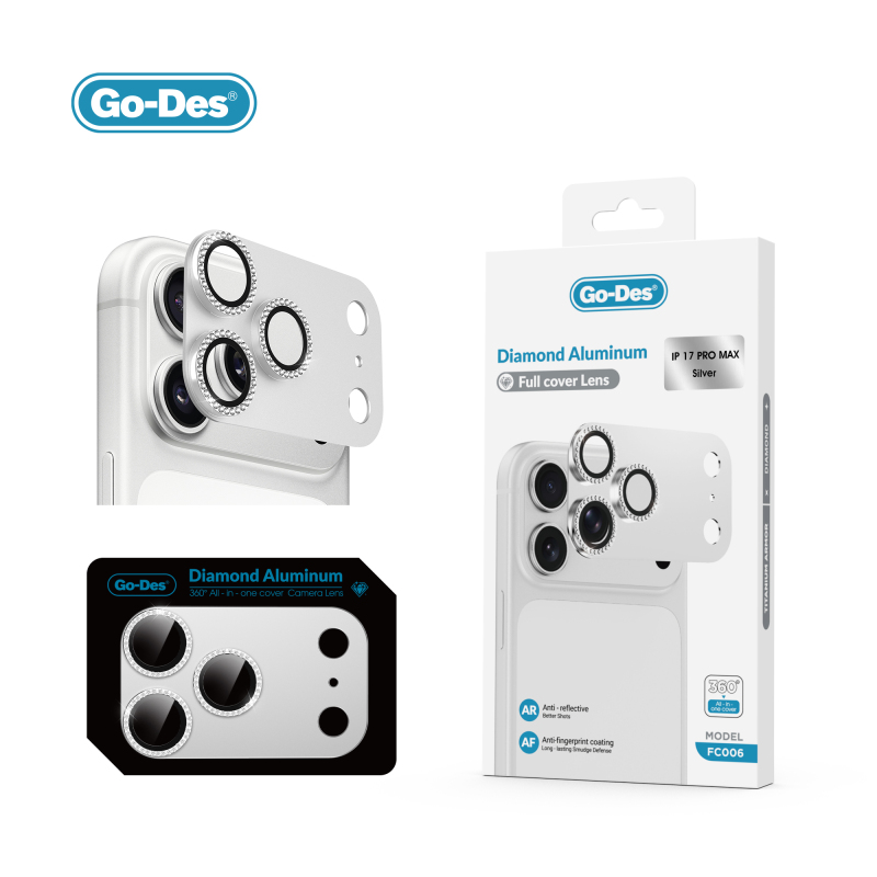 Apple iPhone 17 Pro Go Des FC006 Diamond Titanyum Serisi Anti Reflective Kamera Lens Koruyucu - 4