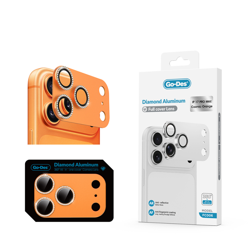 Apple iPhone 17 Pro Go Des FC006 Diamond Titanyum Serisi Anti Reflective Kamera Lens Koruyucu - 2