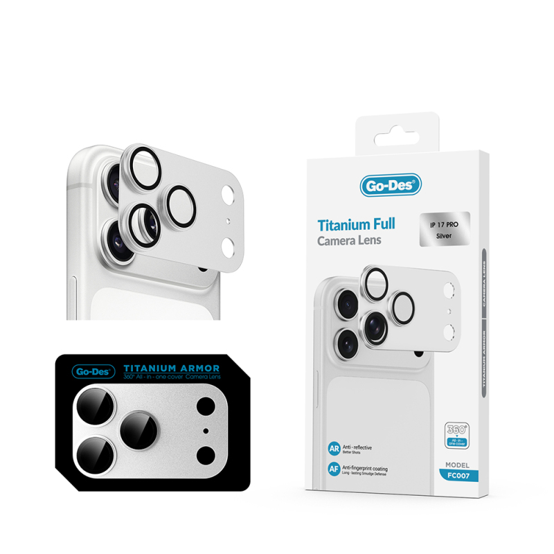Apple iPhone 17 Pro Go Des FC007 Titanium Series Anti-Reflective Camera Lens Protector - 5
