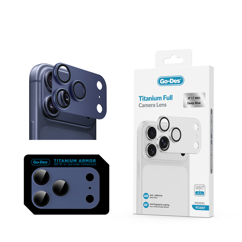 Apple iPhone 17 Pro Go Des FC007 Titanyum Serisi Anti Reflective Kamera Lens Koruyucu - 7