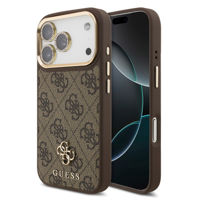 Apple iPhone 17 Pro Guess Original Licensed 4G and Text Logo Case + Screen Protector + Lens Protector 3-in-1 Accessory Set - 5