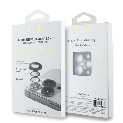 Apple iPhone 17 Pro Guess Orjinal Lisanslı Metal Kamera Lens Koruyucu - 7