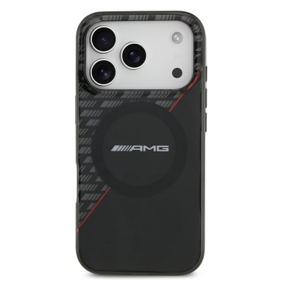 Apple iPhone 17 Pro Kılıf AMG Orjinal Lisanslı M-safe Şarj Özellikli Çift Katmanlı Kırmızı Çapraz Çizgili Kapak - 3