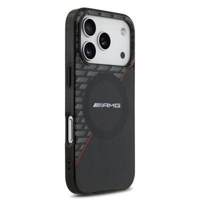 Apple iPhone 17 Pro Kılıf AMG Orjinal Lisanslı M-safe Şarj Özellikli Çift Katmanlı Kırmızı Çapraz Çizgili Kapak - 5