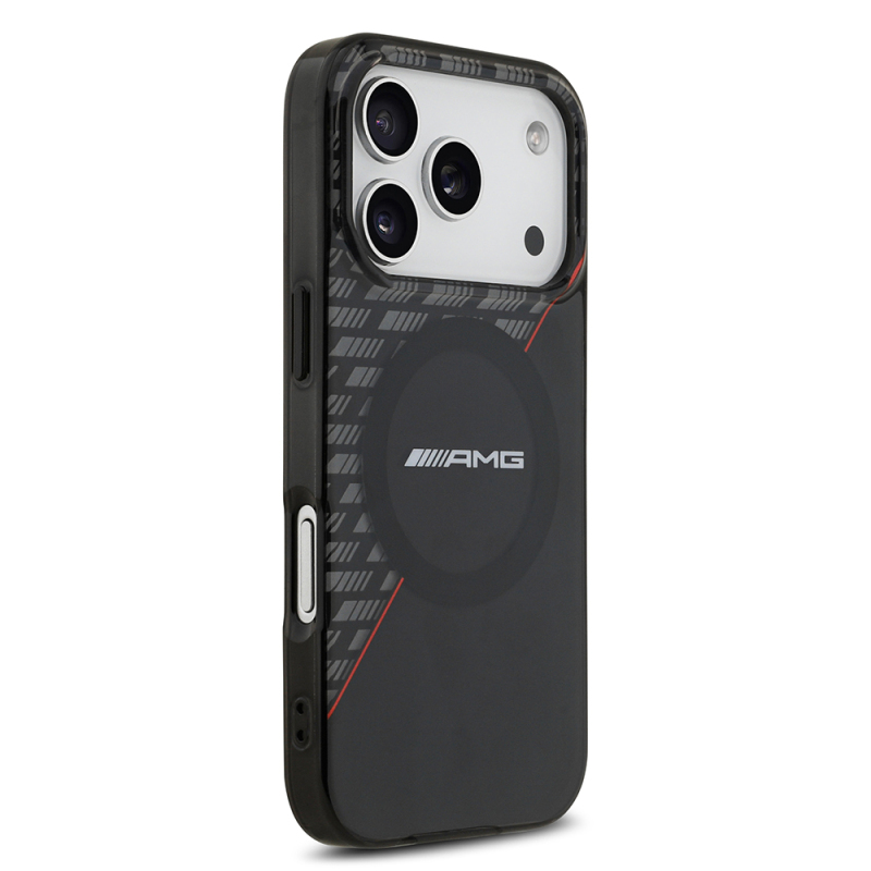 Apple iPhone 17 Pro Kılıf AMG Orjinal Lisanslı M-safe Şarj Özellikli Çift Katmanlı Kırmızı Çapraz Çizgili Kapak - 5