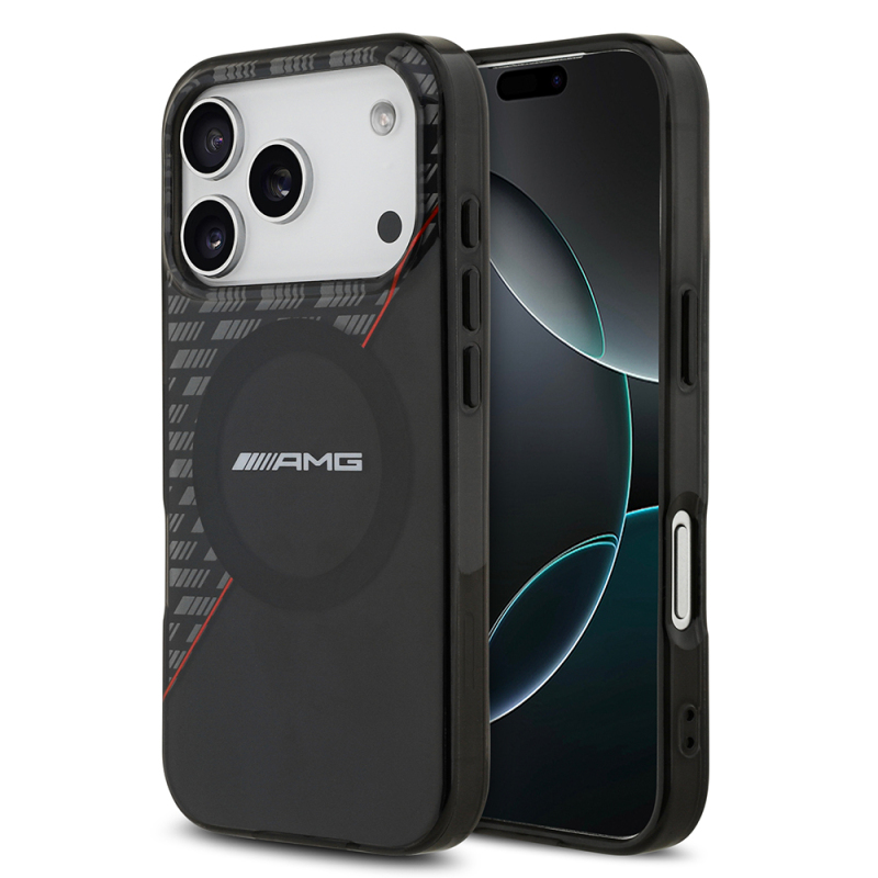 Apple iPhone 17 Pro Kılıf AMG Orjinal Lisanslı M-safe Şarj Özellikli Çift Katmanlı Kırmızı Çapraz Çizgili Kapak - 2