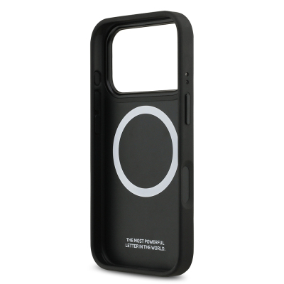 Apple iPhone 17 Pro Kılıf BMW Orjinal Lisanslı M-safe Şarj Özellikli Deri Arka Yüzey Metal Logolu Delikli Şerit Tasarımlı Kapak - 22