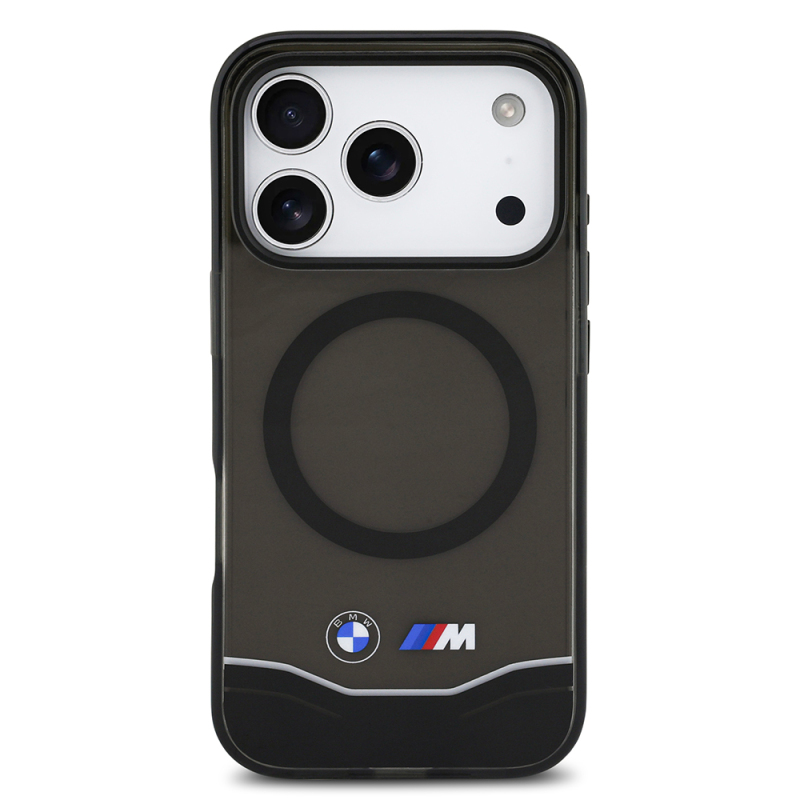 Apple iPhone 17 Pro Kılıf BMW Orjinal Lisanslı M-safe Şarj Özellikli Metal Buton Tasarımlı Tranparan M Dizayn Kapak - 4