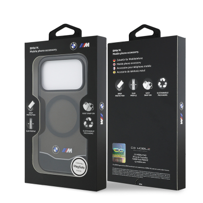Apple iPhone 17 Pro Kılıf BMW Orjinal Lisanslı M-safe Şarj Özellikli Metal Buton Tasarımlı Tranparan M Dizayn Kapak - 9