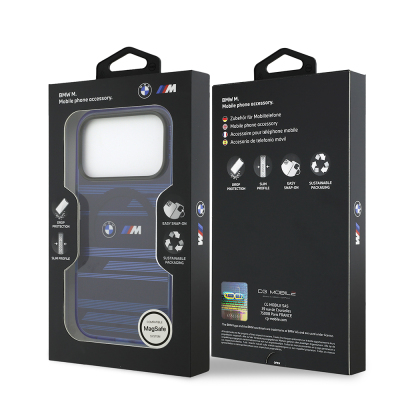 Apple iPhone 17 Pro Kılıf BMW Orjinal Lisanslı M-safe Şarj Özellikli Metal Kamera Butonlu Yatay Şeritli M Dizayn Kapak - 11