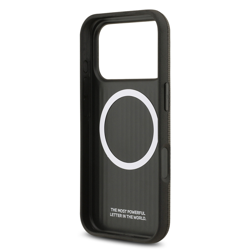 Apple iPhone 17 Pro Kılıf BMW Orjinal Lisanslı M-safe Şarj Özellikli Metal Logolu Delikli M Dizayn Deri Kapak - 18