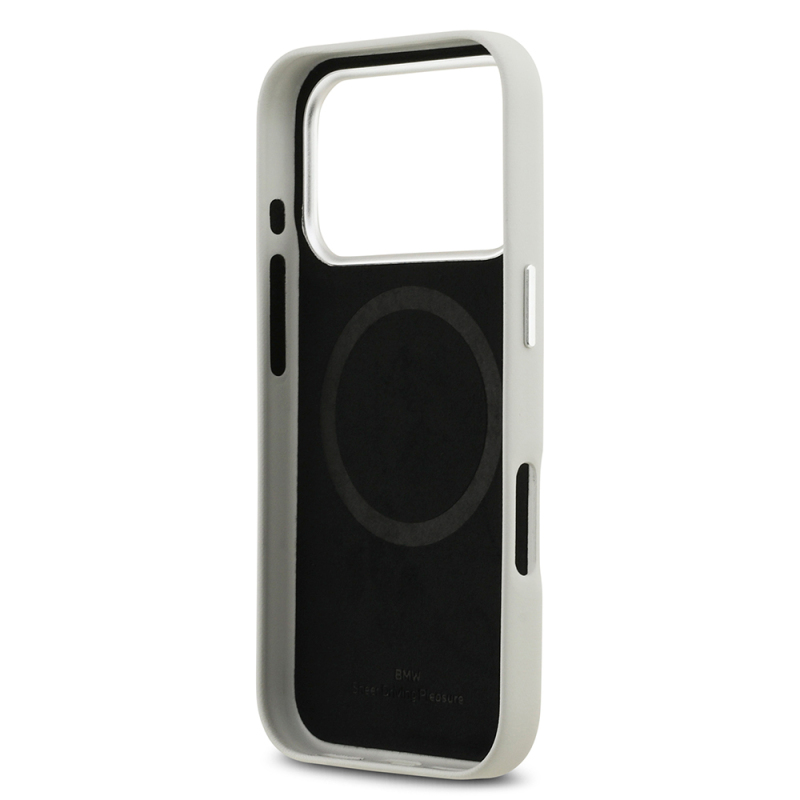 Apple iPhone 17 Pro Kılıf BMW Orjinal Lisanslı M-safe Şarj Özellikli Metal Logolu Tam Kaplama Deri Kapak - 18