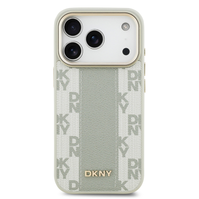 Apple iPhone 17 Pro Kılıf DKNY Orjinal Lisanslı M-safe Şarj Özellikli 3D Yazılı Checkered Pattern Kapak - 5