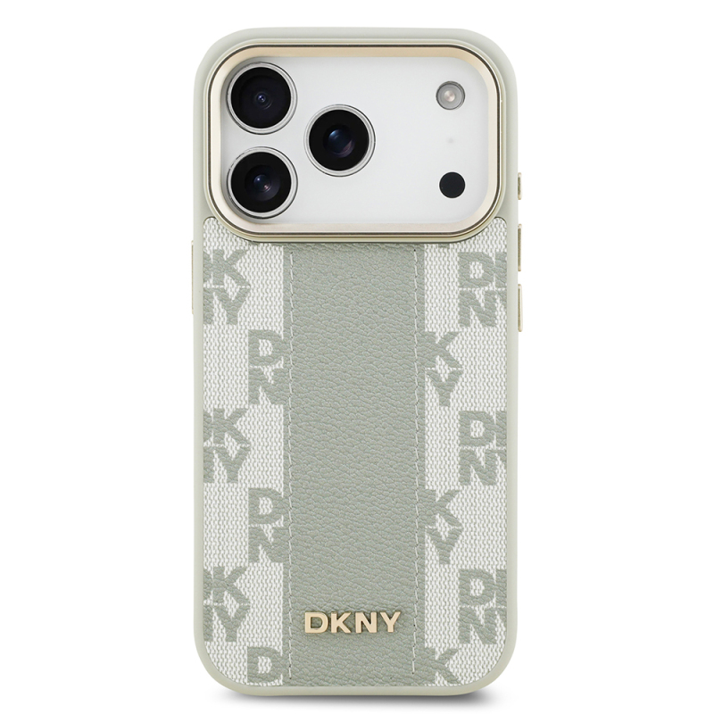 Apple iPhone 17 Pro Kılıf DKNY Orjinal Lisanslı M-safe Şarj Özellikli 3D Yazılı Checkered Pattern Kapak - 5