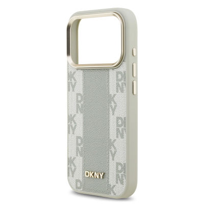 Apple iPhone 17 Pro Kılıf DKNY Orjinal Lisanslı M-safe Şarj Özellikli 3D Yazılı Checkered Pattern Kapak - 8