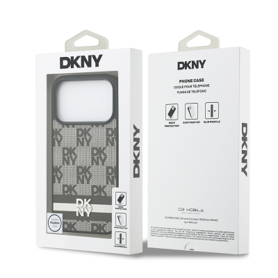 Apple iPhone 17 Pro Kılıf DKNY Orjinal Lisanslı M-safe Şarj Özellikli 3D Yazılı Metal Logolu Kapak - 9