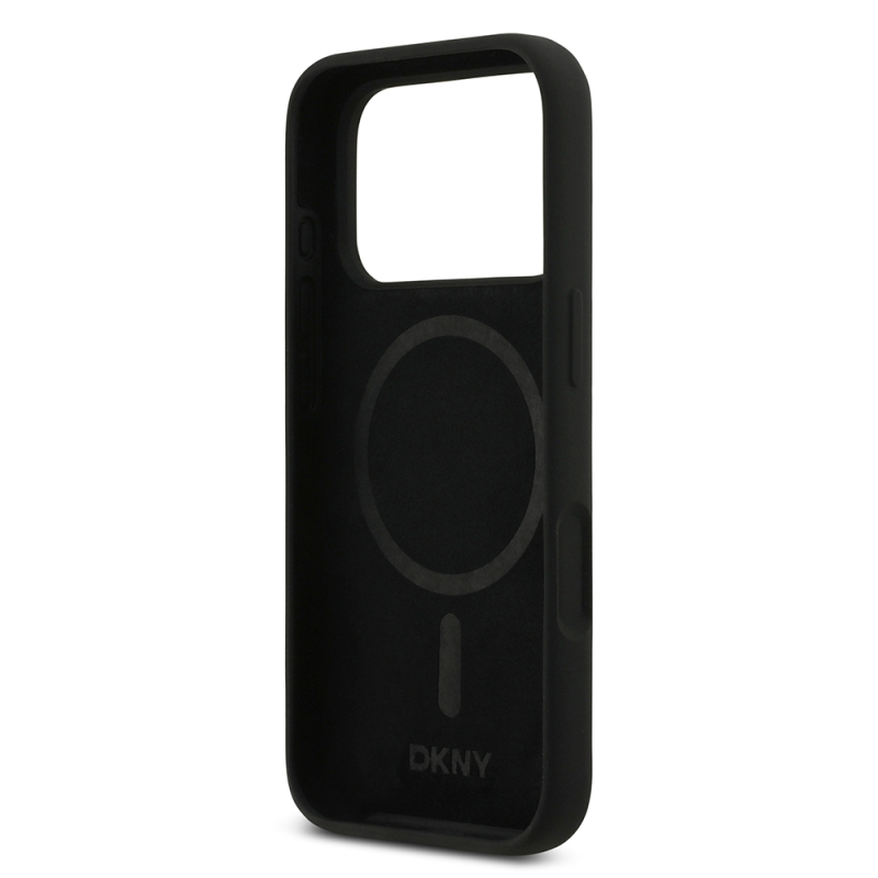 Apple iPhone 17 Pro Kılıf DKNY Orjinal Lisanslı M-safe Şarj Özellikli Metal Logolu Silikon Kapak - 9