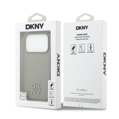 Apple iPhone 17 Pro Kılıf DKNY Orjinal Lisanslı M-safe Şarj Özellikli Metal Logolu Silikon Kapak - 17