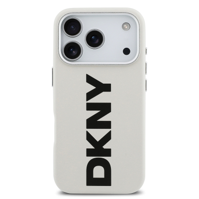 Apple iPhone 17 Pro Kılıf DKNY Orjinal Lisanslı M-safe Şarj Özellikli PU Büyük Dikey Logolu Kapak - 6
