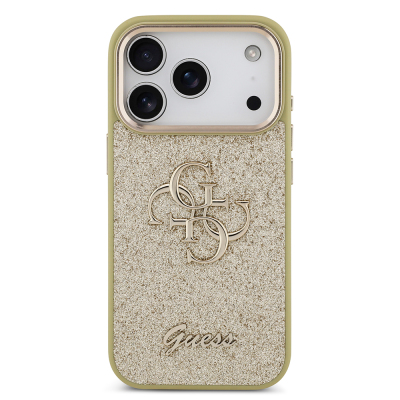 Apple iPhone 17 Pro Kılıf Guess Orjinal Lisanslı 4G Büyük Metal Kamera Çerçeveli ve Logolu Glitter Kapak - 7