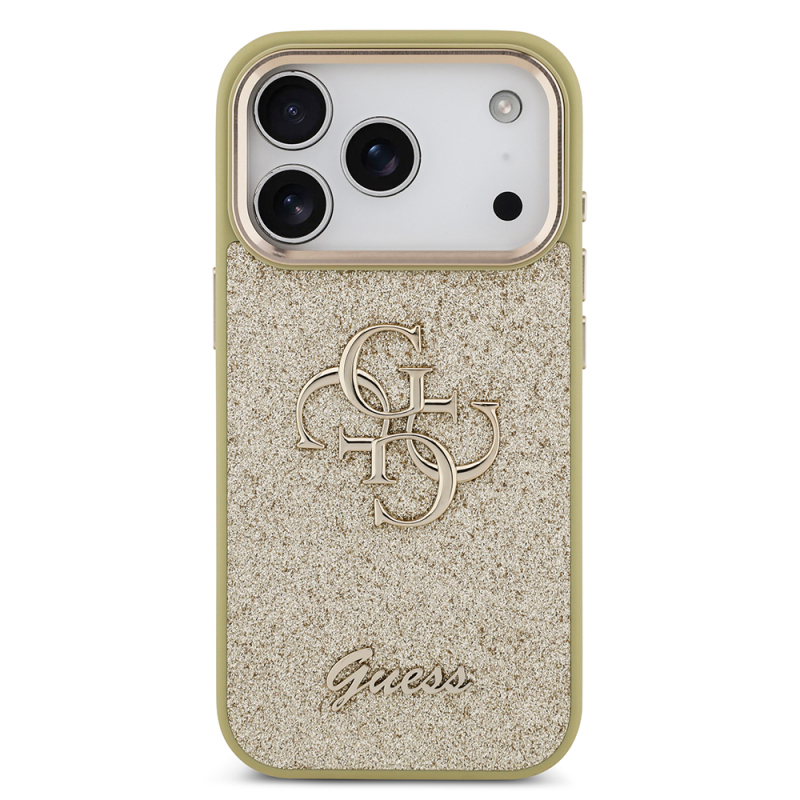 Apple iPhone 17 Pro Kılıf Guess Orjinal Lisanslı 4G Büyük Metal Kamera Çerçeveli ve Logolu Glitter Kapak - 7