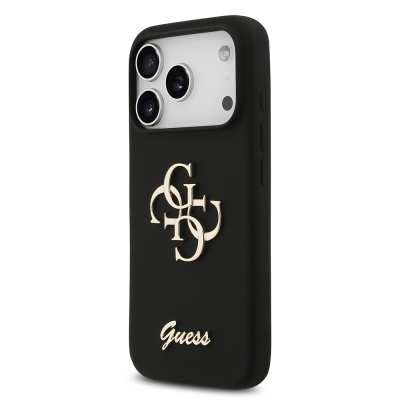 Apple iPhone 17 Pro Kılıf Guess Orjinal Lisanslı Grained Yazı Logolu Kapak - 6