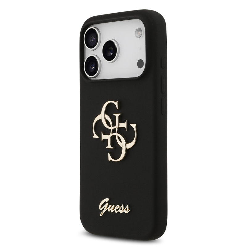 Apple iPhone 17 Pro Kılıf Guess Orjinal Lisanslı Grained Yazı Logolu Kapak - 6