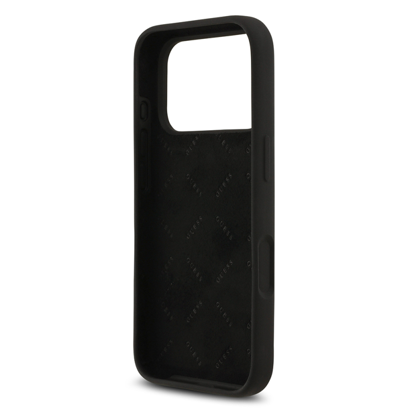 Apple iPhone 17 Pro Kılıf Guess Orjinal Lisanslı Grained Yazı Logolu Kapak - 11