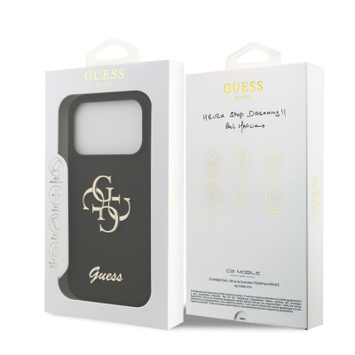 Apple iPhone 17 Pro Kılıf Guess Orjinal Lisanslı Grained Yazı Logolu Kapak - 12