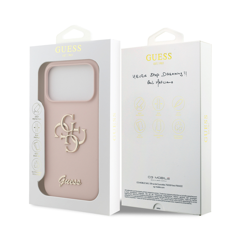 Apple iPhone 17 Pro Kılıf Guess Orjinal Lisanslı Grained Yazı Logolu Kapak - 26