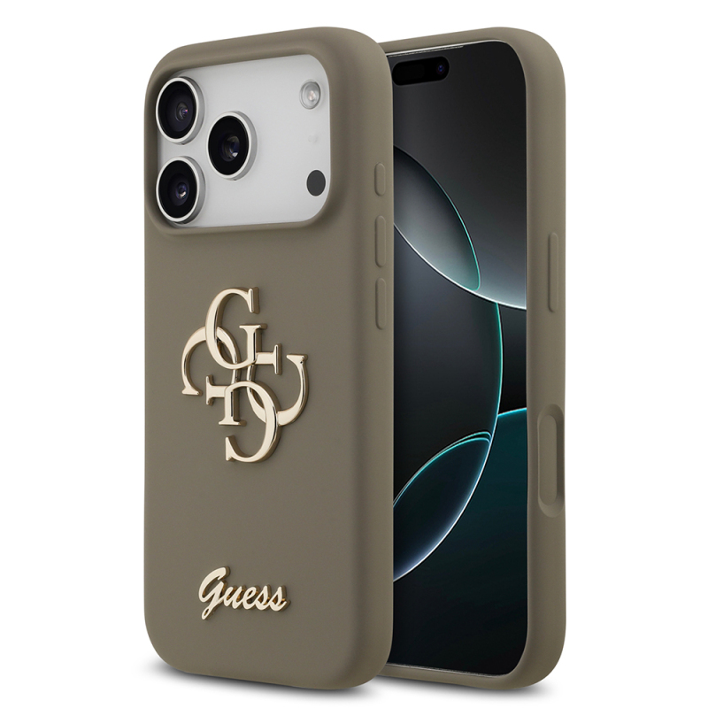 Apple iPhone 17 Pro Kılıf Guess Orjinal Lisanslı Grained Yazı Logolu Kapak - 4
