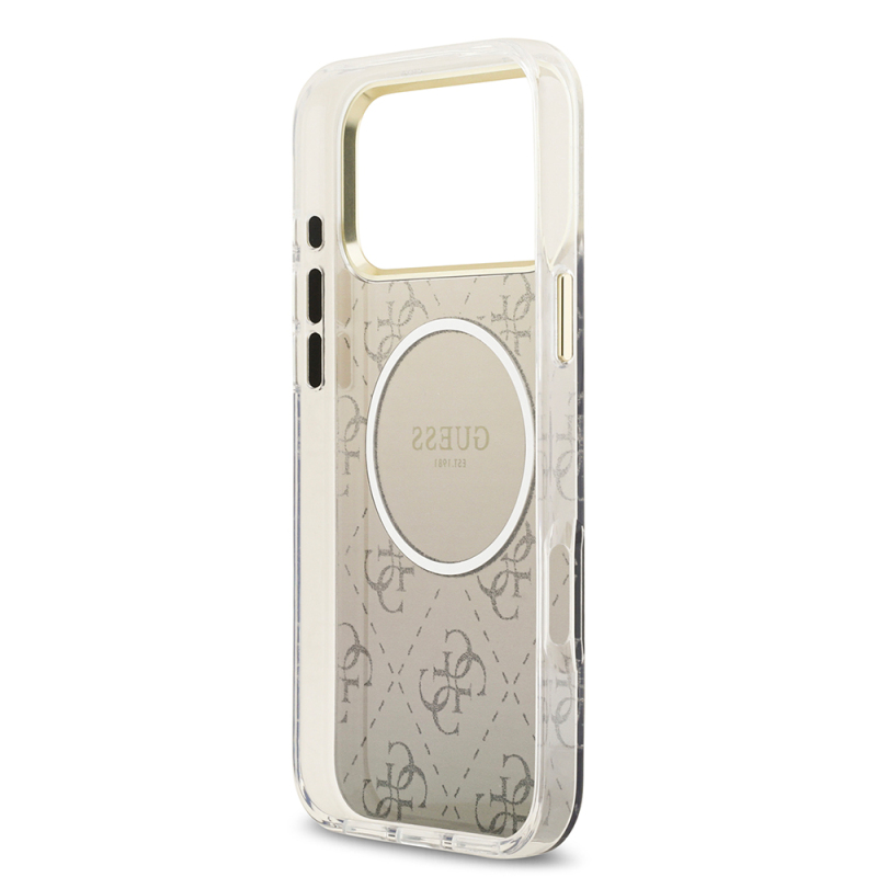 Apple iPhone 17 Pro Kılıf Guess Orjinal Lisanslı M-safe Şarj Özellikli 4G Desenli Simli Silikon Kapak - 22